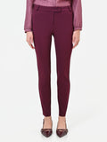 Pantalone skinny bordeaux rosso in scuba mano crepe