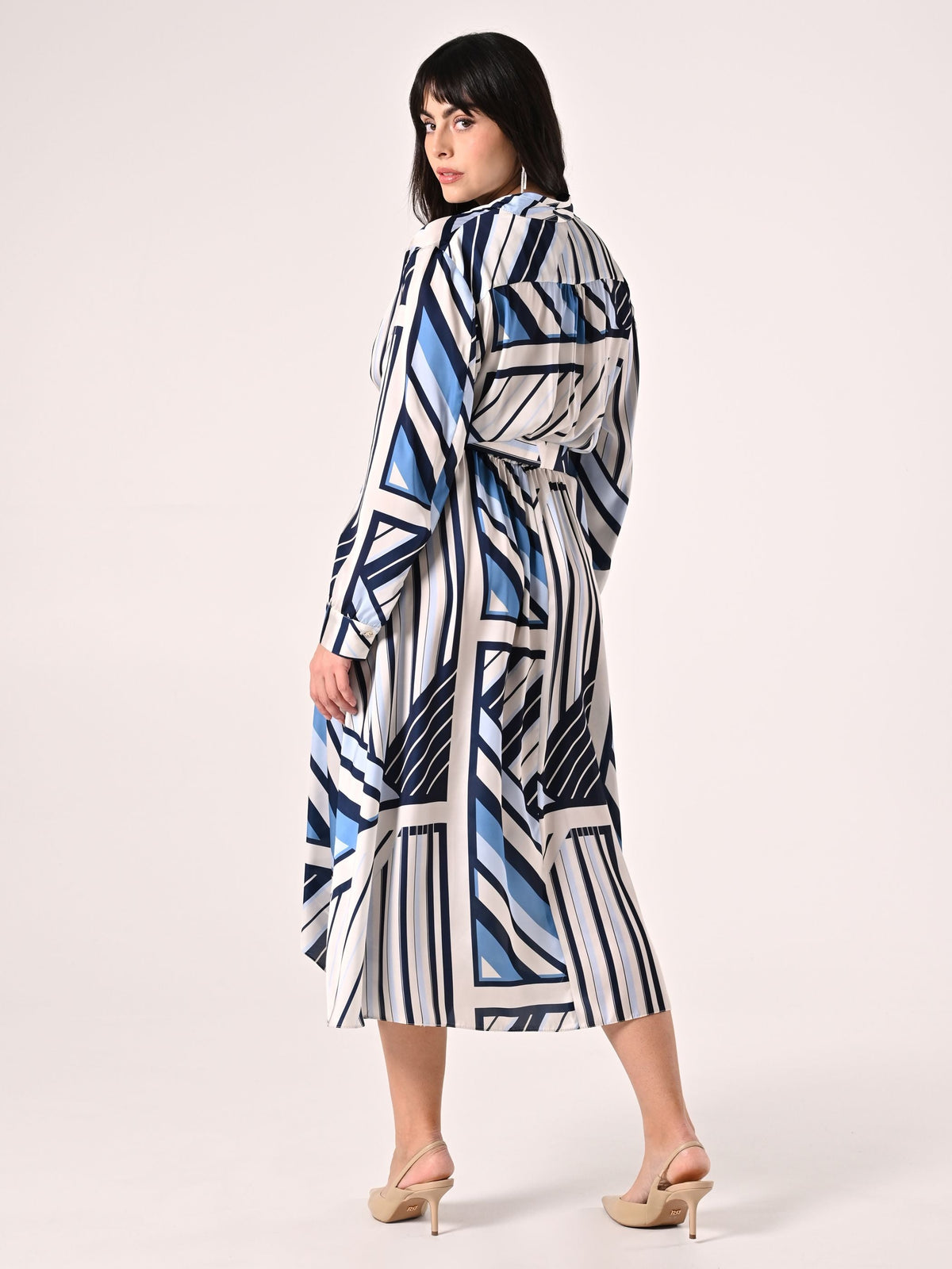 Abito Curvy Righe Azzurre