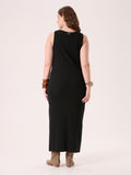 Abito Curvy in Cotone a Costine Nero