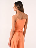 Top Arancione in Tessuto Fluido