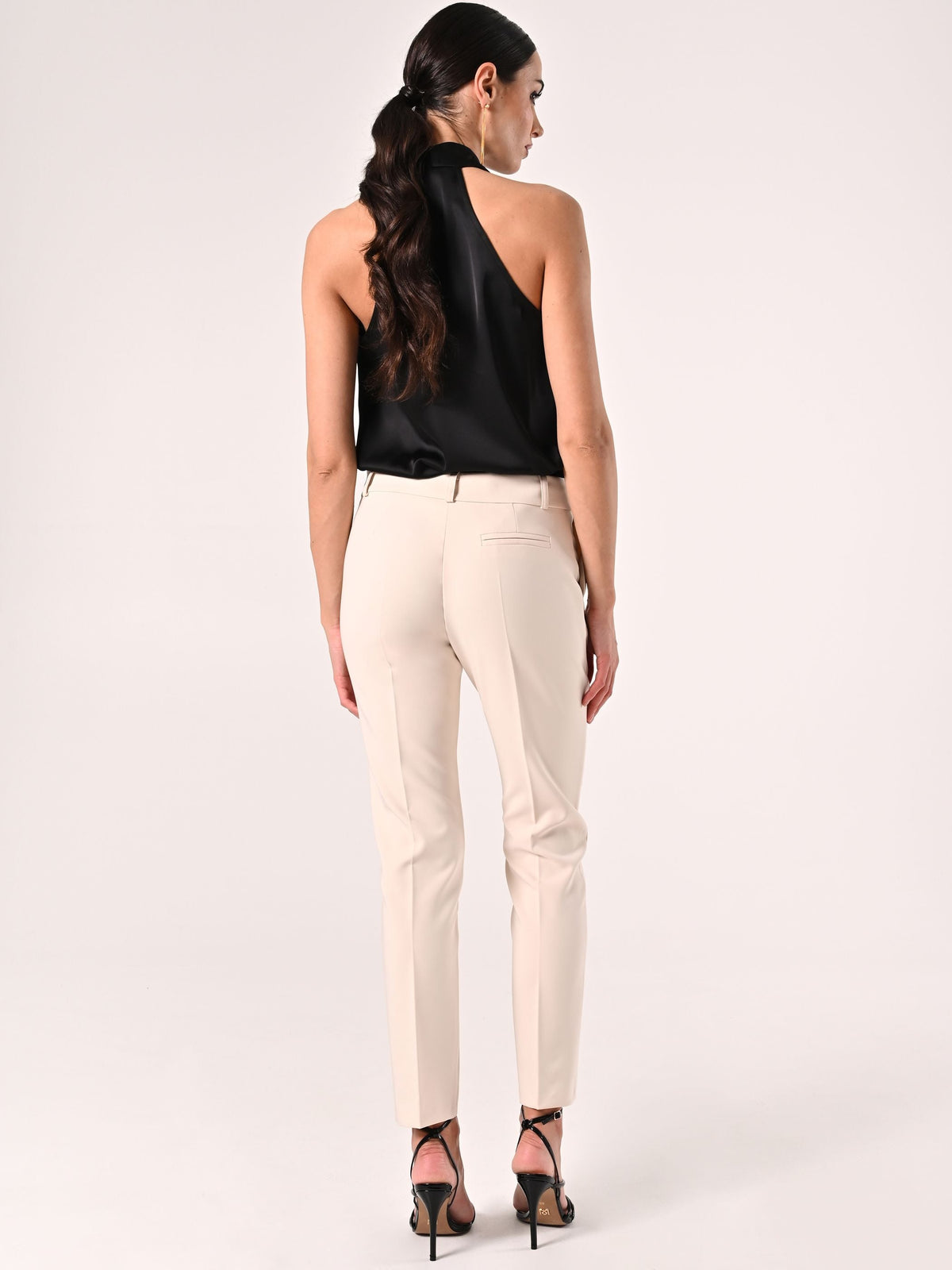 Pantaloni Beige Chiaro in Tessuto Tecnico