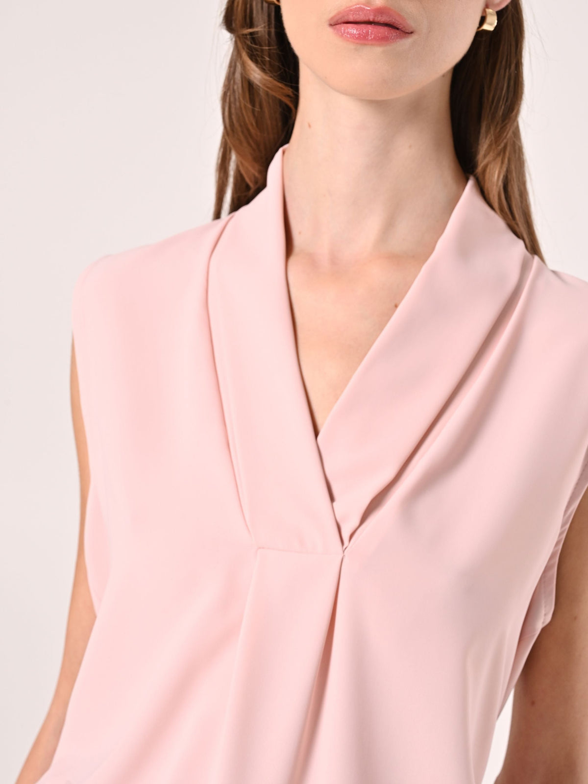 Blusa con Scollo Ribaltato Rosa