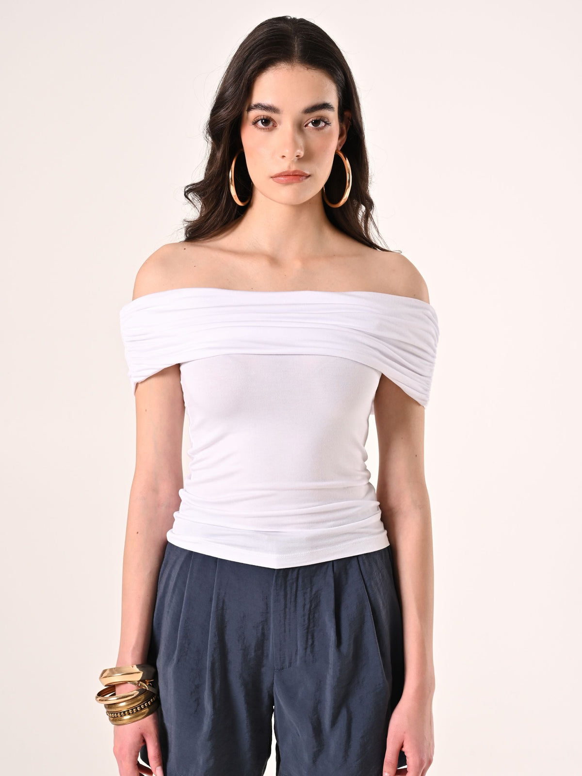 Top off-the-Shoulders Bianco