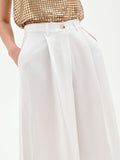 Pantalone a palazzo bianco in viscosa
