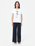 T-shirt panna con stampa grafica 