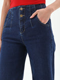 Jeans palazzo blu a vita alta