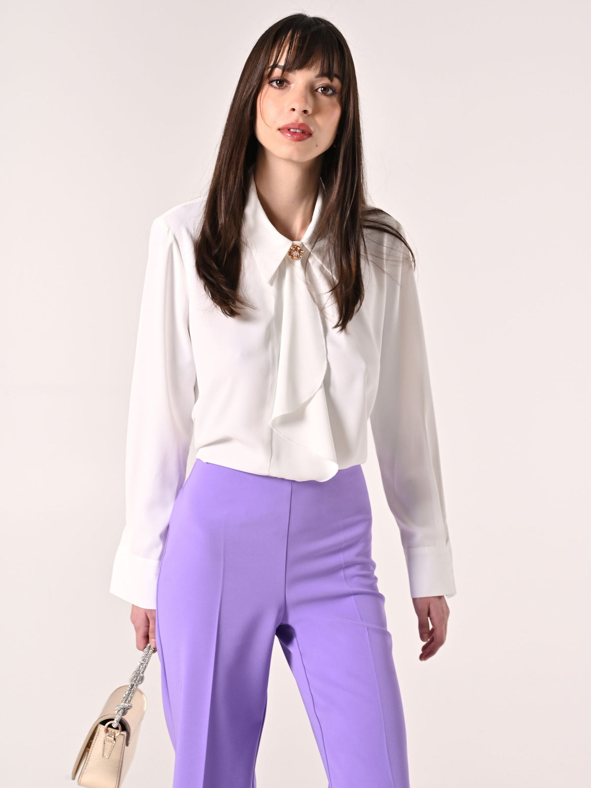 Blusa Bianca con Colletto