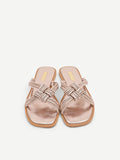 Sandali bassi rosa con strass