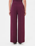 Pantalone Studio  palazzo bordeaux in crepe gessato