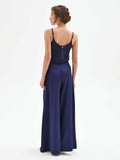 Pantalone atelier a palazzo blu indaco
