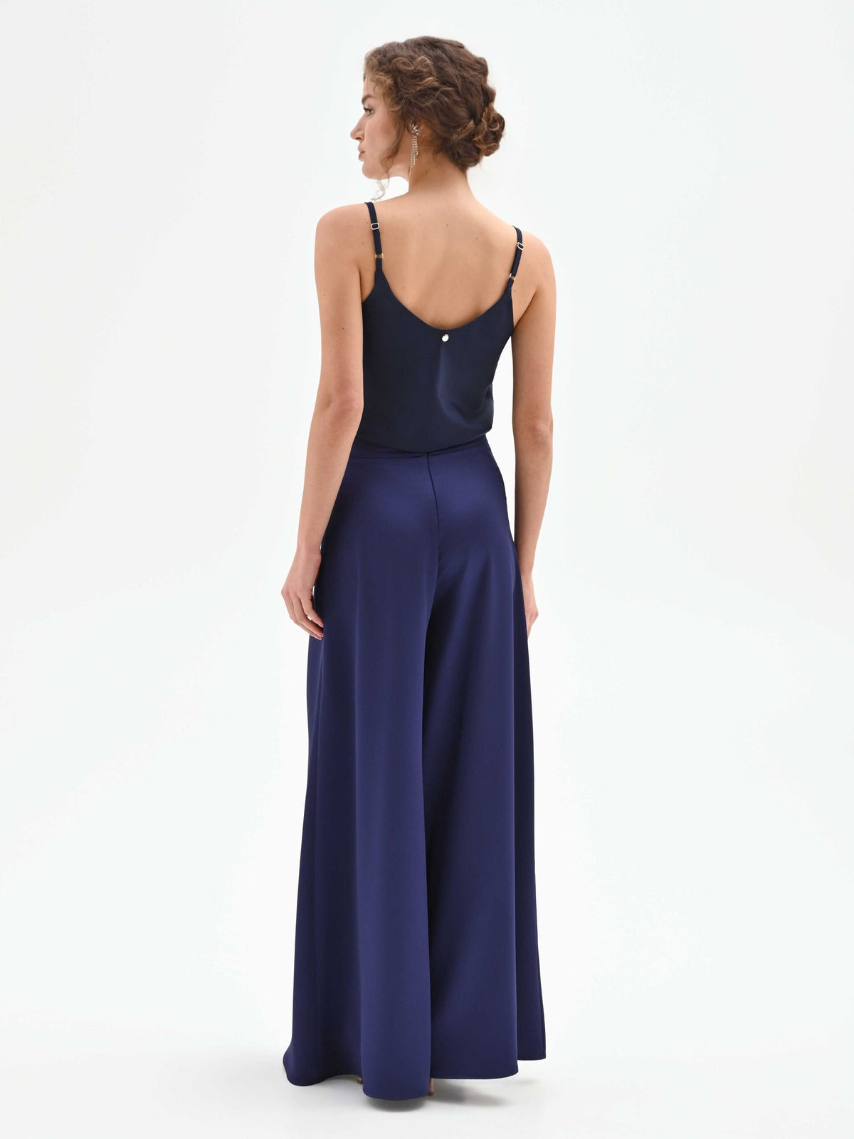 Pantalone atelier a palazzo blu indaco