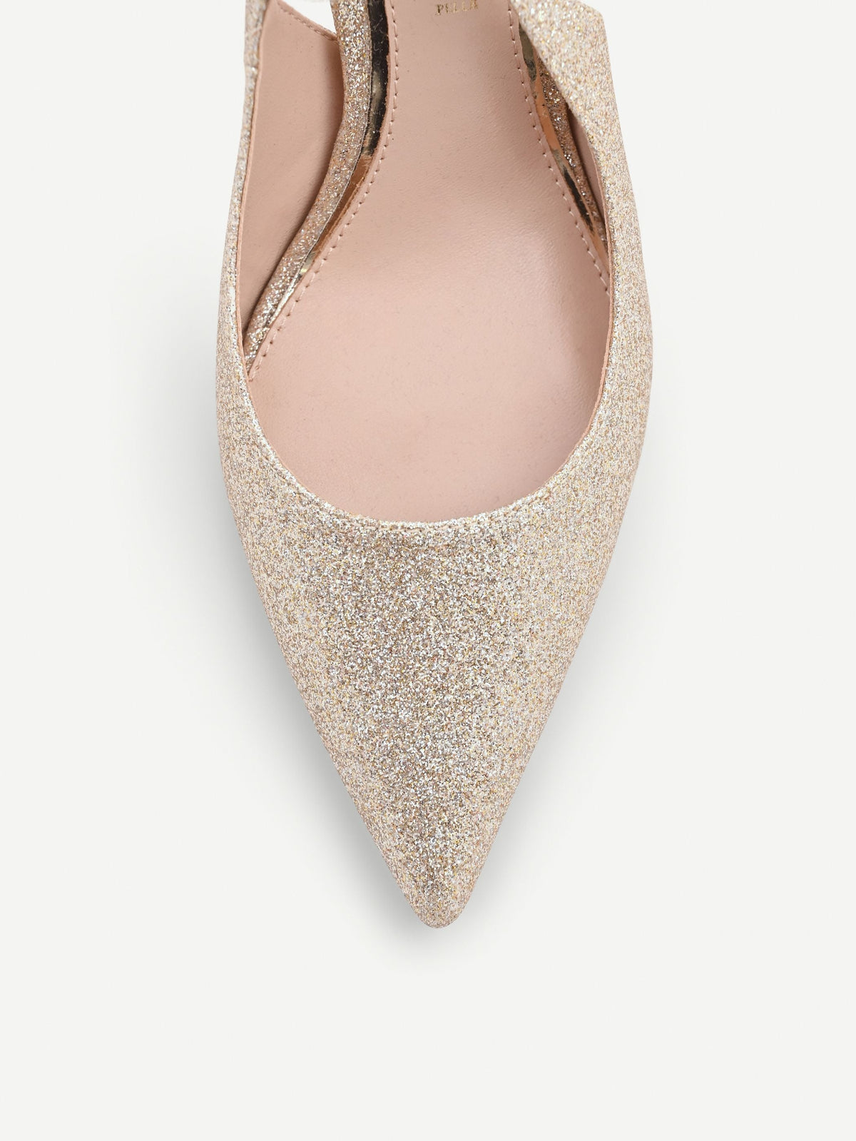 Décolleté oro in tessuto glitter