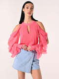 Blusa con Rouches Rosa Camelia
