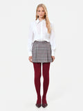 Skort principe di galles tortora e beige in poliviscosa
