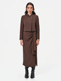 Giacca moro cropped con chiusura asimmetrica