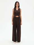 Gilet cropped moro marrone