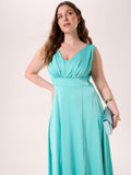 Abito Curvy Lungo Verde Acqua