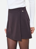 Gonna pantalone asimmetrica marrone moro