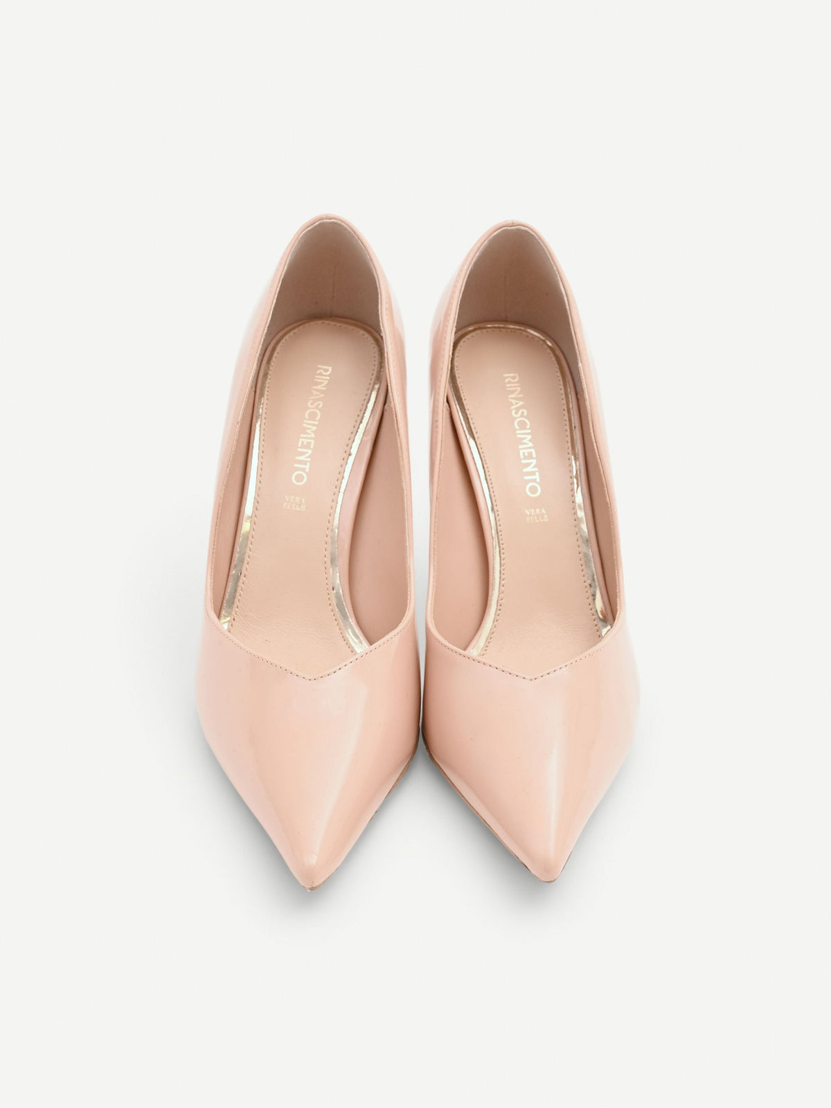 Décolleté rosa cipria in vernice