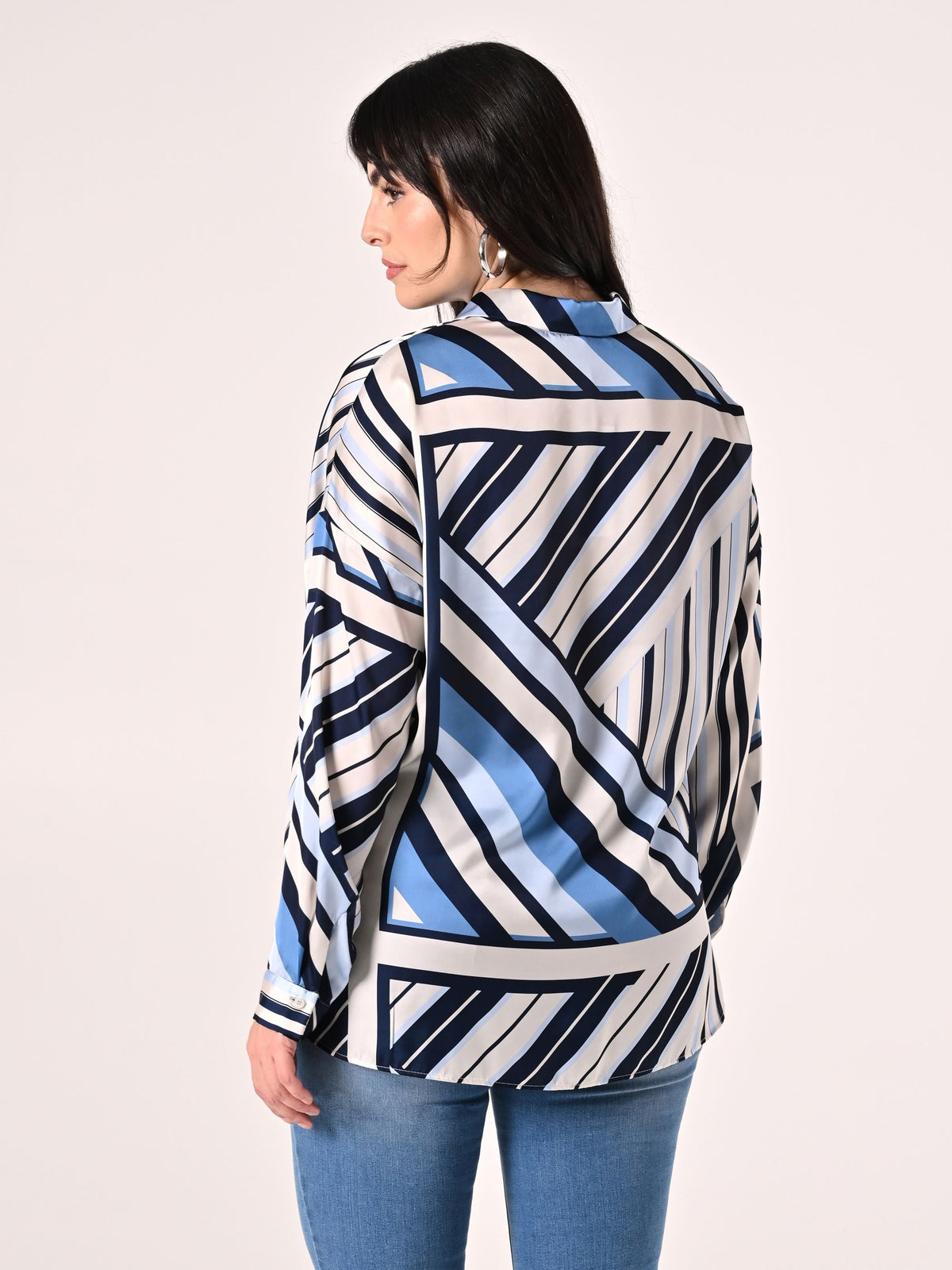 Camicia Curvy Righe Azzurre