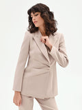 Giacca Studio tortora beige con chiusura a portafoglio
