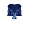 Stola atelier in raso blu indaco