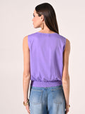 Top Incrocio in Raso Lavanda Viola