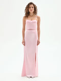 Top bustier rosa pastello con pizzo