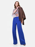 Pantalone a palazzo blu cina in tessuto tecnico