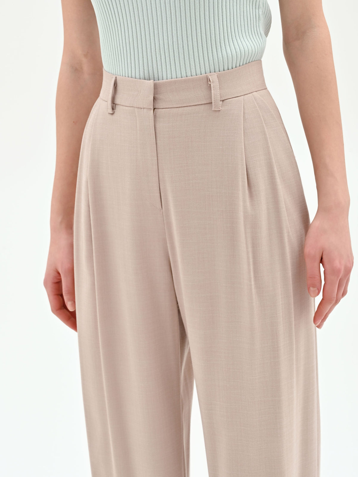 Pantalone palazzo tortora beige