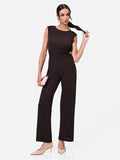 Tuta moro marrone con pantalone a palazzo