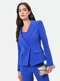 Giacca blazer blu cina monopetto