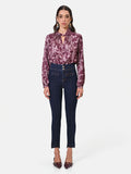 Jeans blu navy con vita a bustino