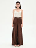 Pantalone a palazzo cioccolato in jacquard