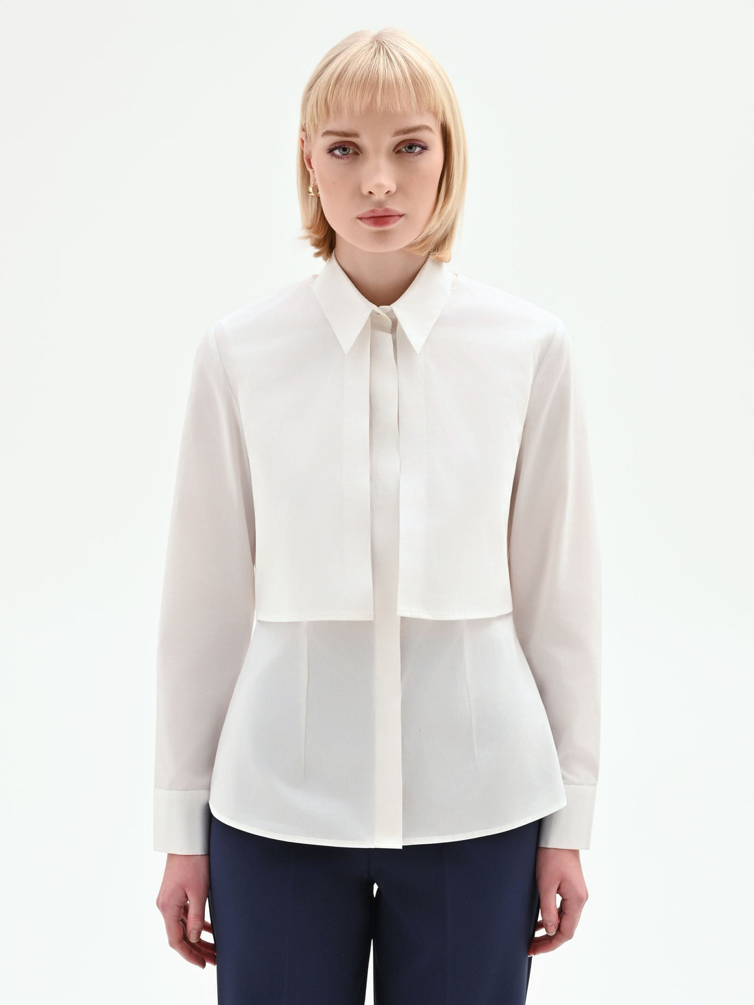 Camicia tre-in-uno bianca in cotone