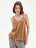 Top in raso color marrone bronzo
