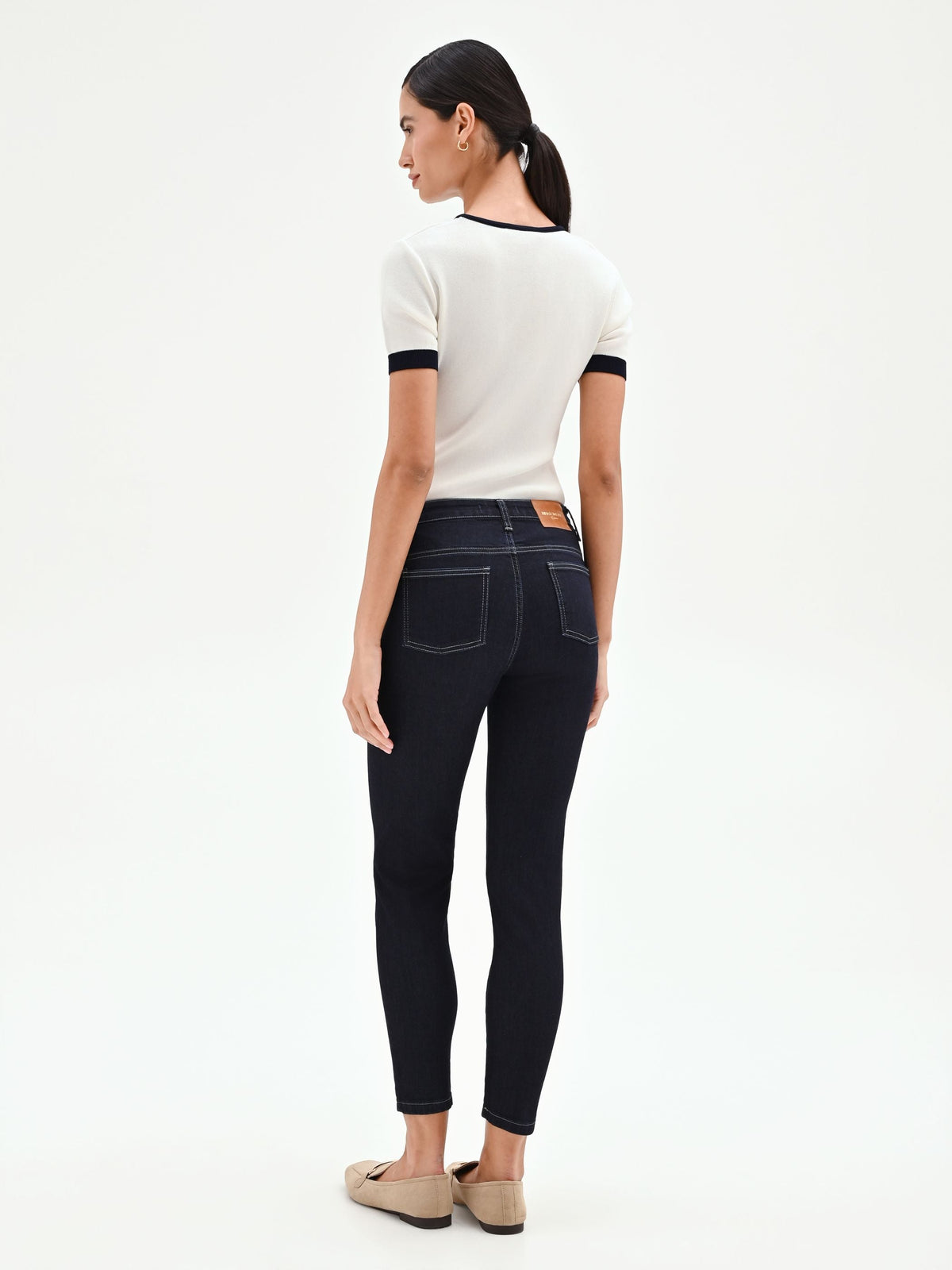 Jeans skinny blu stile marinniére
