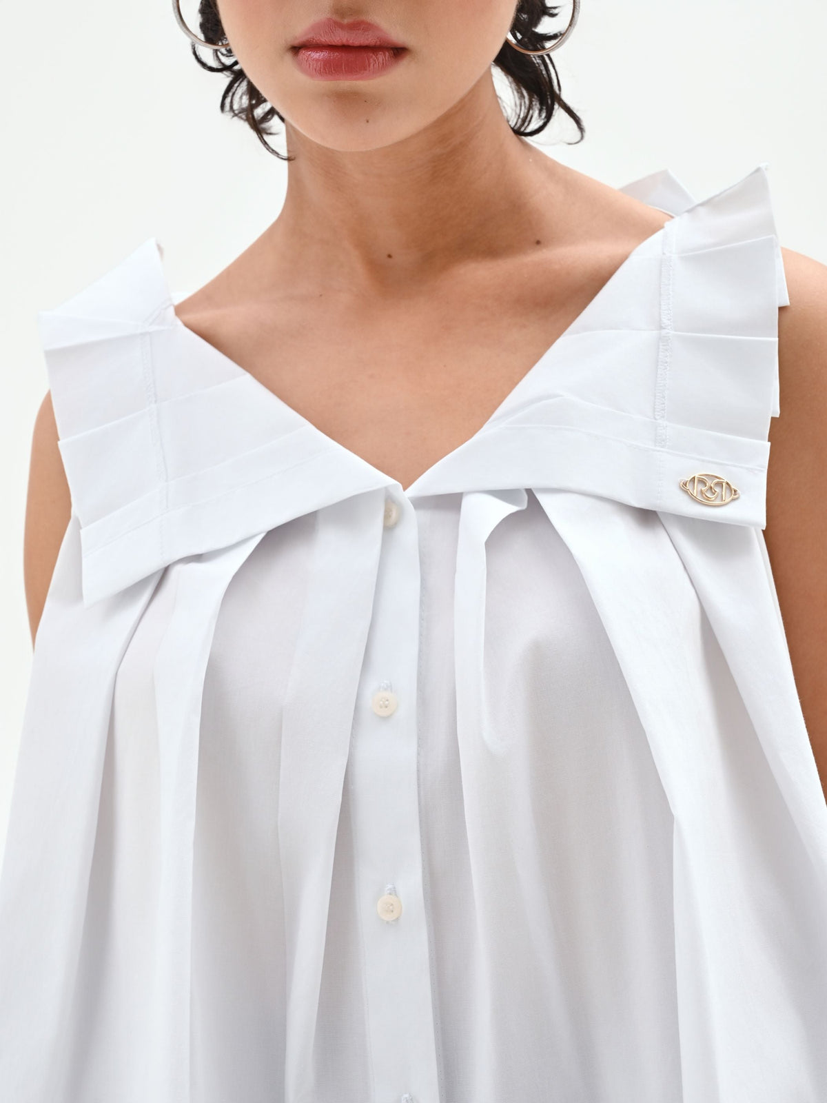 Blusa bianca in popeline