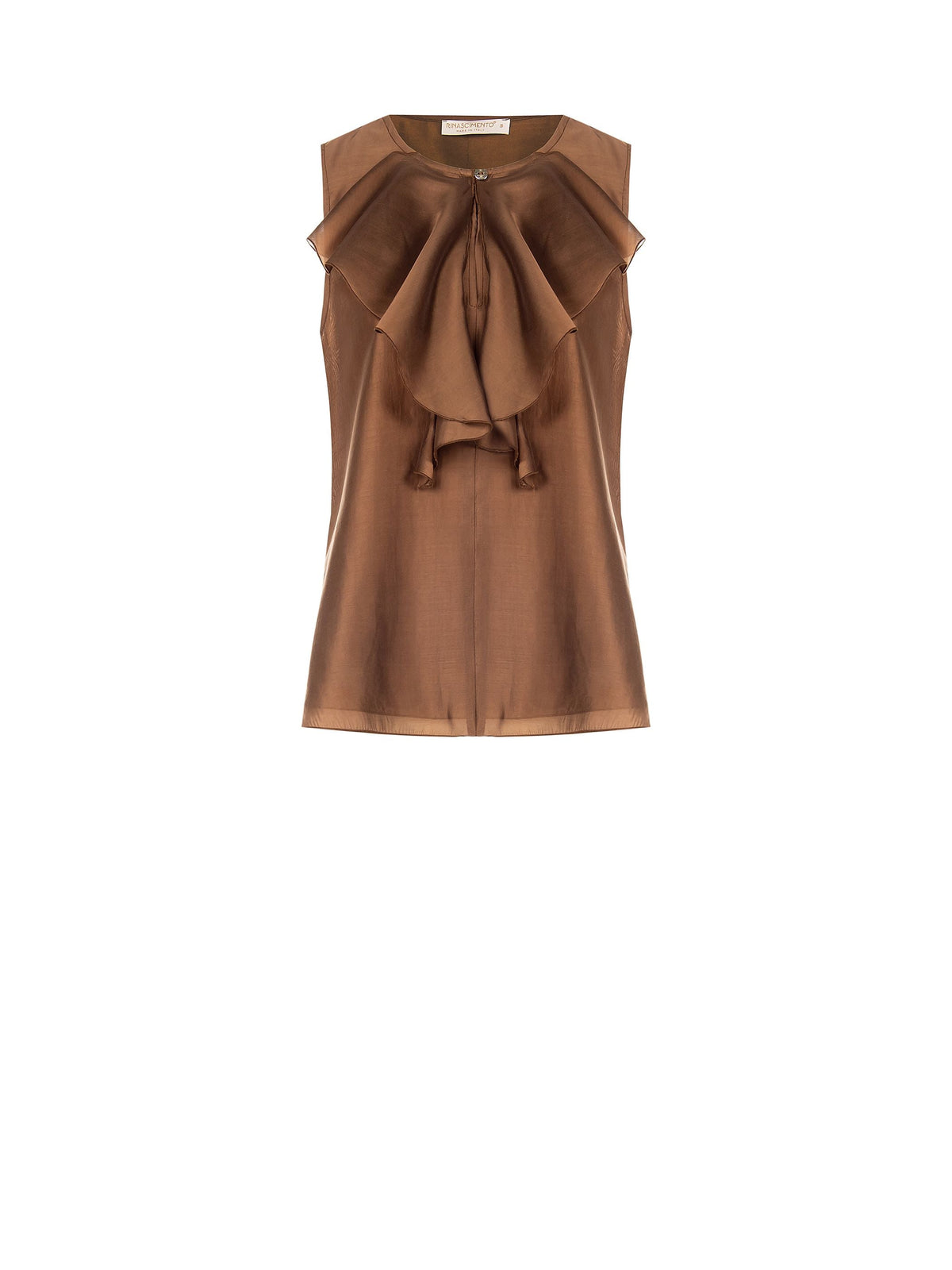 Blusa con Rouche Marrone