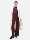 Pantalone a gamba larga bordeaux rosso