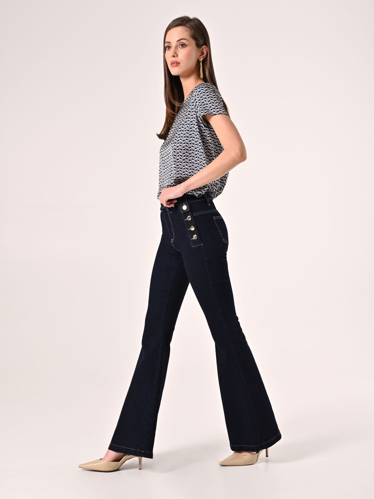 Jeans Flared Bottoni