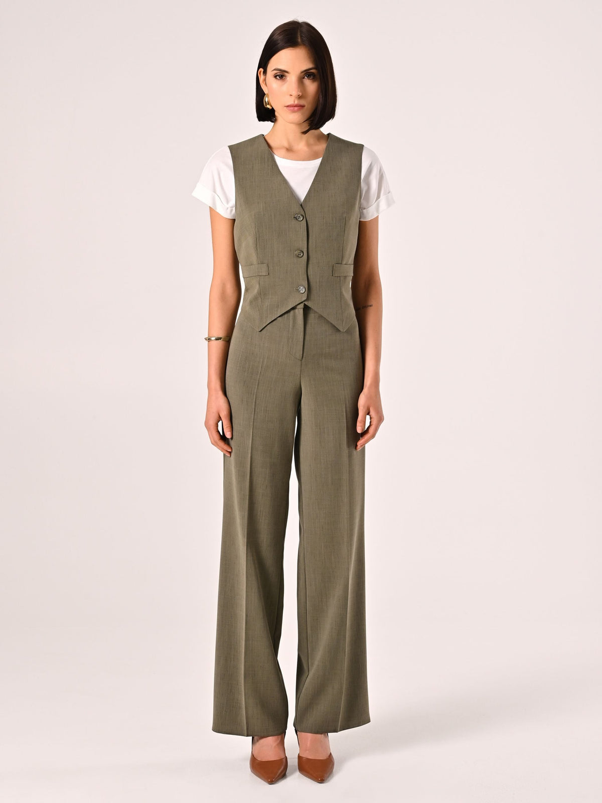 Gilet Verde Militare in Poliviscosa