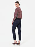Jeans blu navy a vita alta con bottoni