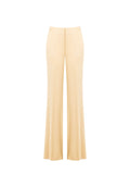 Pantaloni in Raso di Viscosa Beige Scuro