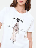 T-shirt panna con stampa grafica 