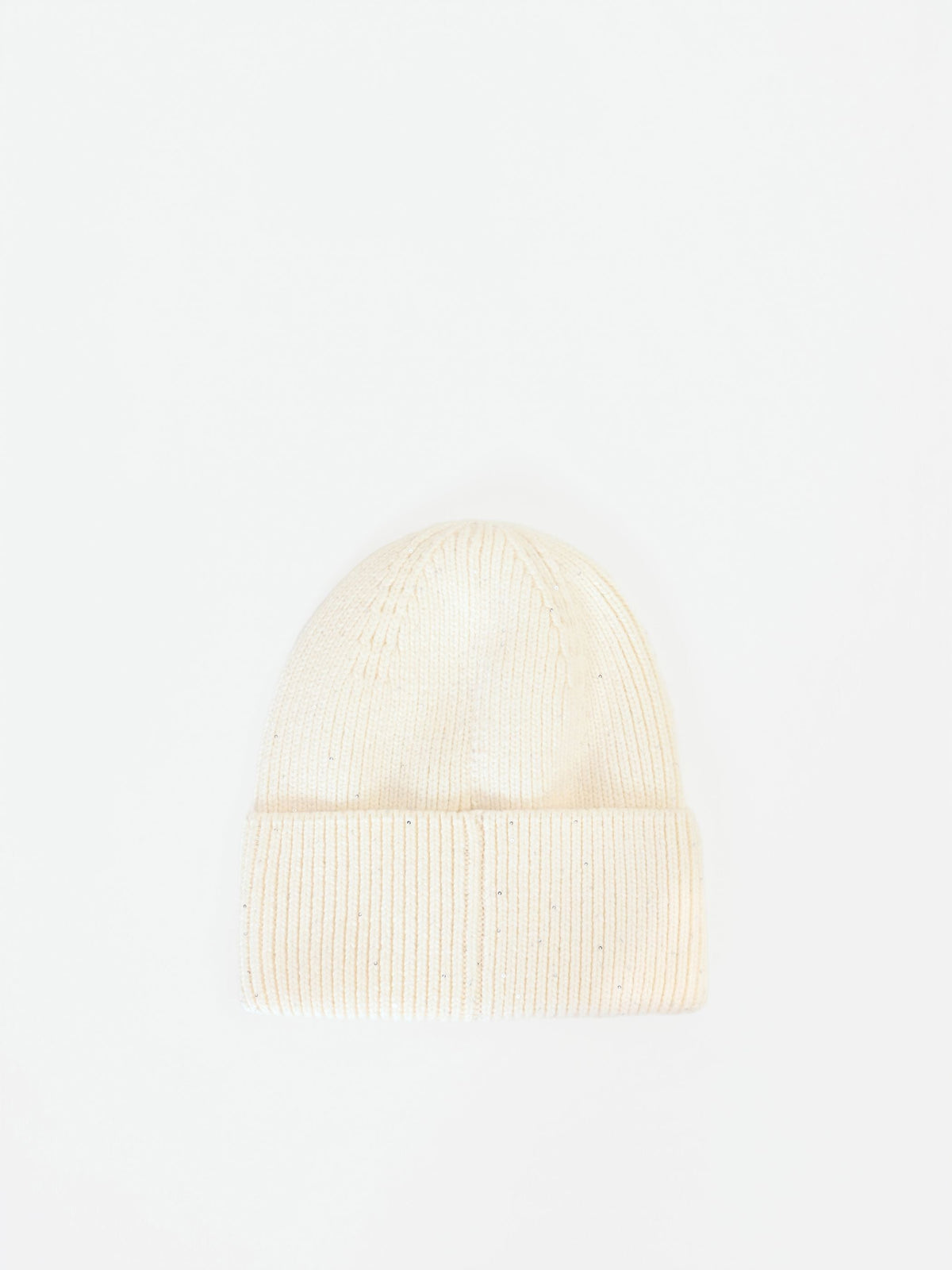 Cappellino panna bianco con micro paillettes