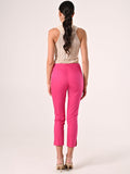 Pantaloni Skinny in Cotone Fuxia