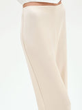 Pantalone a palazzo in raso beige chiaro