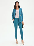 Pantalone slim blu ottanio
