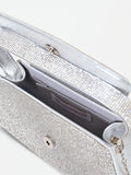 Borsa argento strutturata con strass